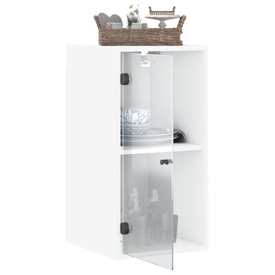 vidaXL Wandschrank mit Glastüren Weiß 35x37x68,5 cm