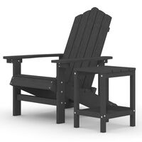 vidaXL Adirondack-Gartenstuhl mit Tisch HDPE Anthrazit