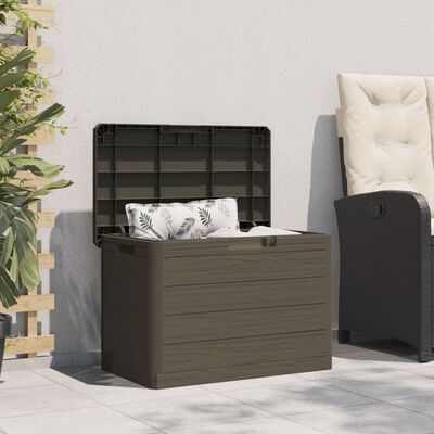 vidaXL Outdoor-Kissenbox Braun 77,5x44,5x53 cm Polypropylen