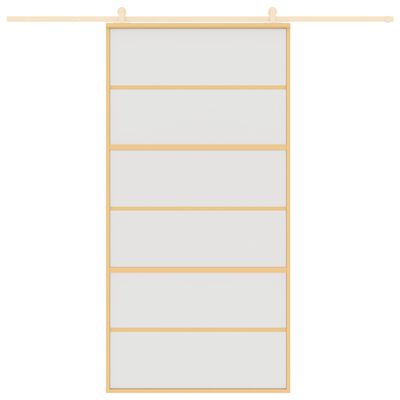 vidaXL Schiebetür Golden 102,5x205 cm Matt ESG-Glas und Aluminium