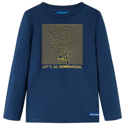 Kinder-Langarmshirt Marineblau 92