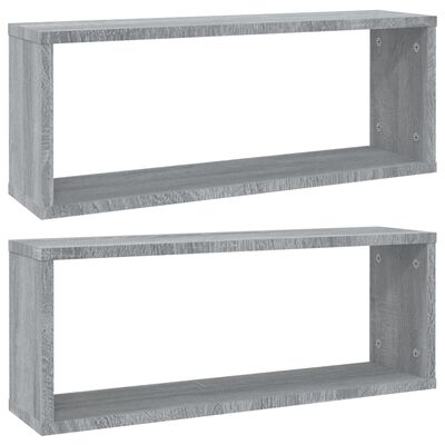 vidaXL Würfelregale 2 Stk. Grau Sonoma 60x15x23 cm Holzwerkstoff