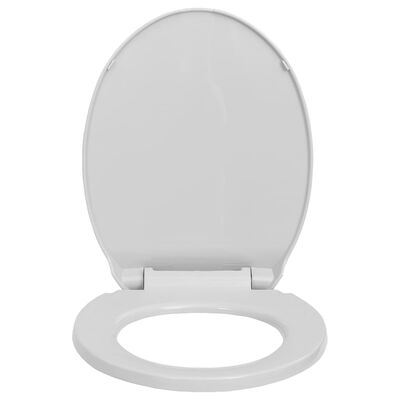 vidaXL Toilettensitz mit Absenkautomatik Quick-Release Hellgrau Oval