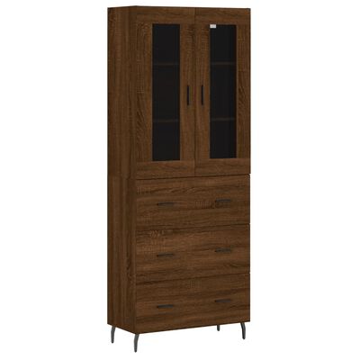 vidaXL Highboard Braun Eichen-Optik 69,5x34x180 cm Holzwerkstoff