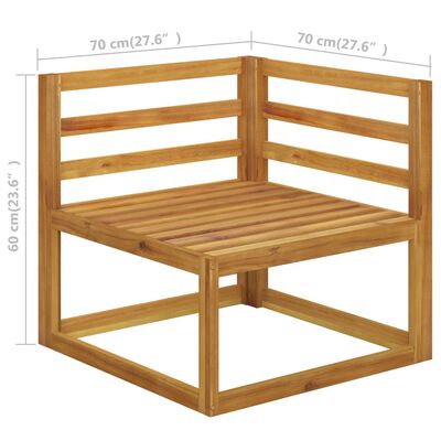 vidaXL 7-tlg. Garten-Lounge-Set mit Auflagen Massivholz Akazie