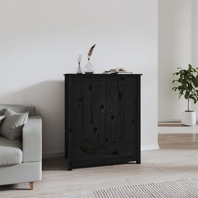 vidaXL Highboard Schwarz 83x41,5x100 cm Massivholz Kiefer