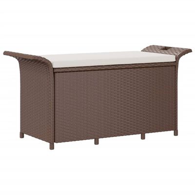 vidaXL Gartenbank mit Kissen Braun 116x46x57 cm Poly Rattan