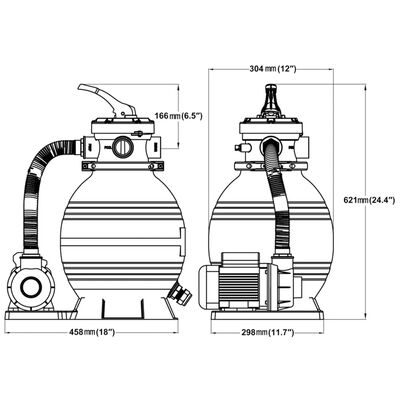 vidaXL Sandfilterpumpe 400 W 11.000 L/h