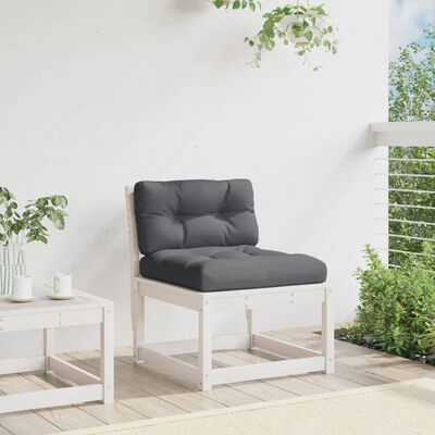 vidaXL Gartensofa mit Kissen Weiß Massivholz Kiefer