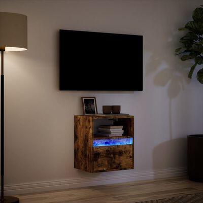 vidaXL TV-Wandschrank mit LED-Beleuchtung Räuchereiche 41x31x45 cm