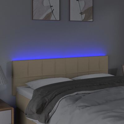 vidaXL LED Kopfteil Creme 144x5x78/88 cm Stoff