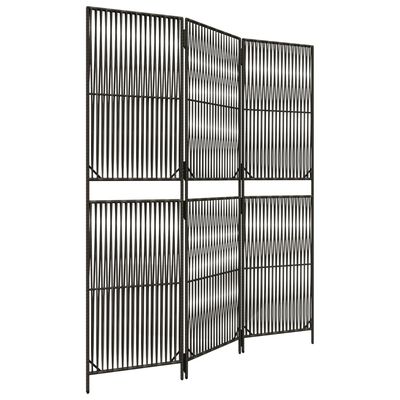 vidaXL Paravent 3-tlg. Grau Poly Rattan