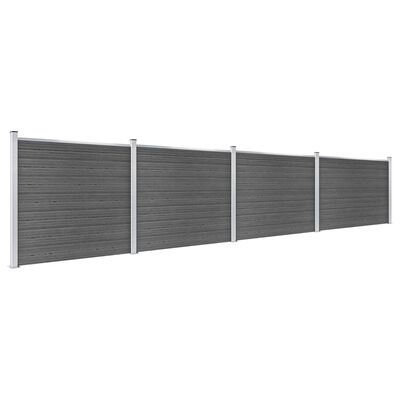 vidaXL Zaunelement Set WPC 699x146 cm Schwarz