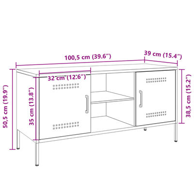 vidaXL TV-Schrank Anthrazit 100,5x39x50,5 cm Stahl