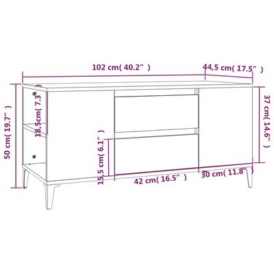 vidaXL TV-Schrank Braun Eichen-Optik 102x44,5x50 cm Holzwerkstoff