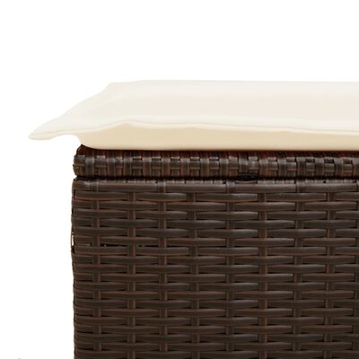 vidaXL 8-tlg. Garten-Sofagarnitur mit Kissen Braun Poly Rattan