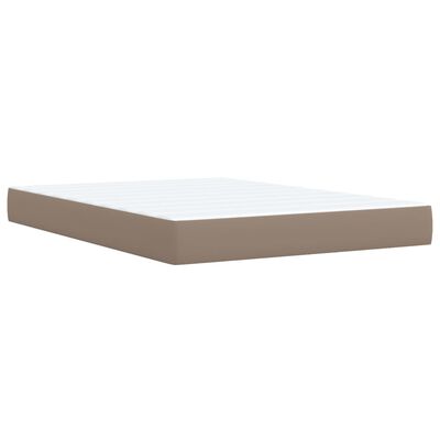 vidaXL Boxspringbett Matratze Cappuccino-Braun 140x200cm Kunstleder