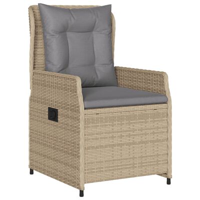 vidaXL 5-tlg. Garten-Essgruppe mit Kissen Beige Poly Rattan