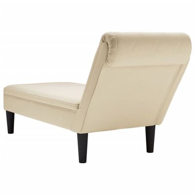 vidaXL Chaiselongue mit Kissen und Rechter Armlehne Creme Stoff