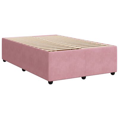 vidaXL Boxspringbett mit Matratze Rosa 120x190 cm Samt