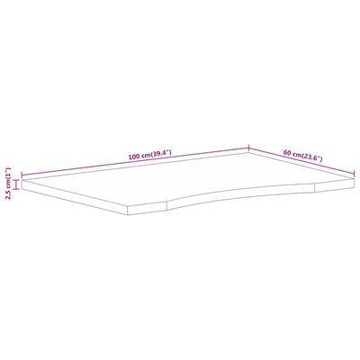 vidaXL Schreibtischplatte mit Aussparung 100x60x2,5cm Massivholz Mango