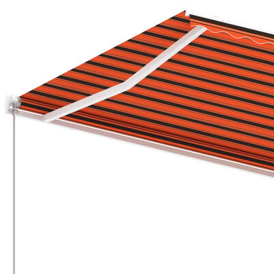 vidaXL Standmarkise Manuell Einziehbar 450x350 cm Orange/Braun