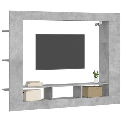 vidaXL TV-Schrank Betongrau 152x22x113 cm Holzwerkstoff