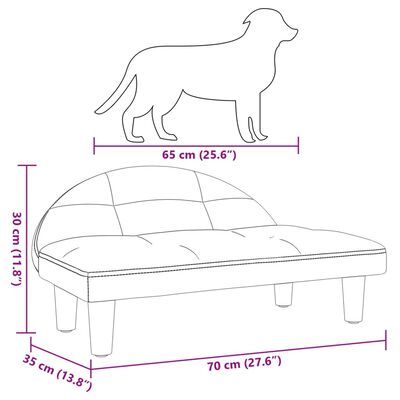 vidaXL Hundebett Braun 70x52x30 cm Samt