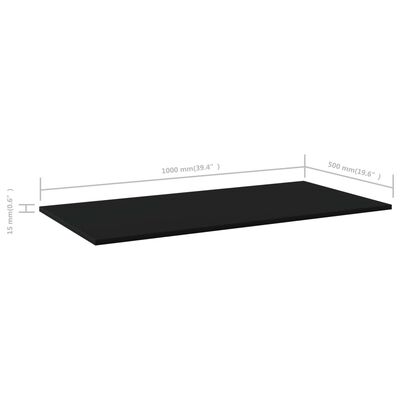 vidaXL Bücherregal-Bretter 4 Stk. Schwarz 100x50x1,5 cm Holzwerkstoff