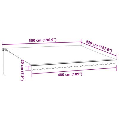 vidaXL Markise Manuell Braun 500x350 cm