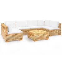 vidaXL 7-tlg. Garten-Lounge-Set mit Kissen Massivholz Teak