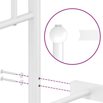 vidaXL Bettgestell mit Kopf- und Fußteil Metall Weiß 200x200 cm