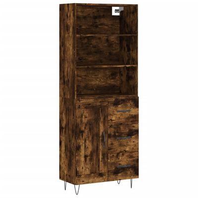 vidaXL Highboard Räuchereiche 69,5x34x180 cm Holzwerkstoff