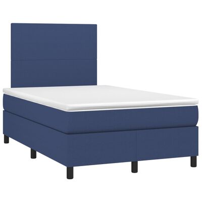 vidaXL Boxspringbett mit Matratze Blau 120x200 cm Stoff