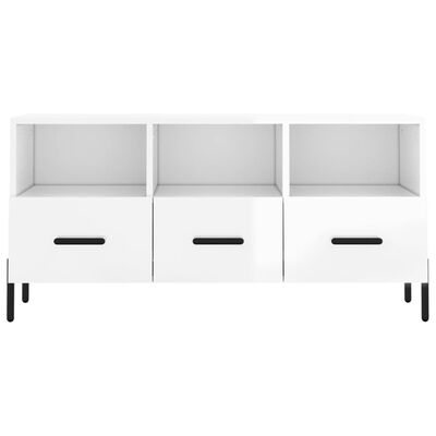 vidaXL TV-Schrank Hochglanz-Weiß 102x36x50 cm Holzwerkstoff