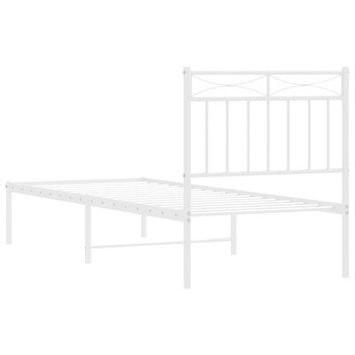 vidaXL Metallbett ohne Matratze mit Kopfteil Weiß 75x190 cm