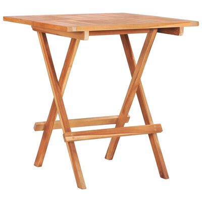 vidaXL 3-tlg. Bistro-Set mit Grünen Kissen Massivholz Teak