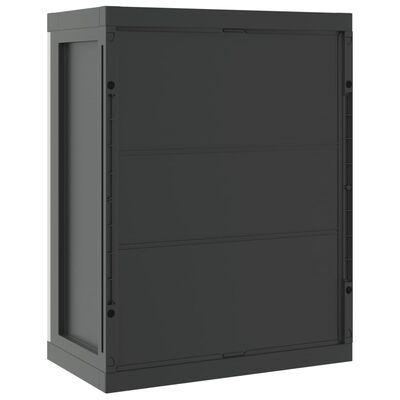 vidaXL Gartenschrank Grau und Schwarz 65x37x85 cm PP