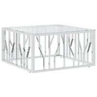 vidaXL Couchtisch 80x80x40 cm Edelstahl und Glas