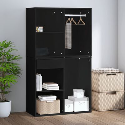 vidaXL Regal für Schminktisch Schwarz 80x40x65 cm Holzwerkstoff