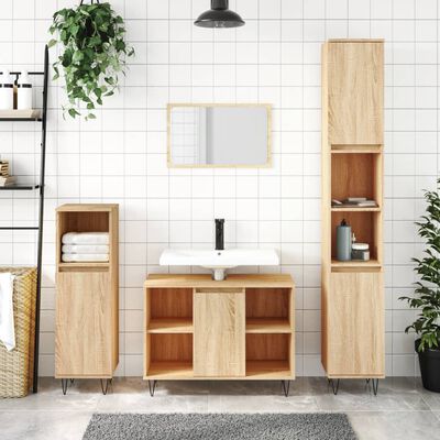 vidaXL Badschrank Sonoma-Eiche 30x30x100 cm Holzwerkstoff