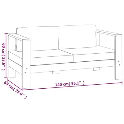 vidaXL 3-tlg. Garten-Lounge-Set mit Cremeweißen Kissen Massivholz