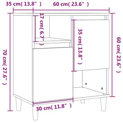 vidaXL Sideboards 2 Stk. Betongrau 60x35x70 cm Holzwerkstoff