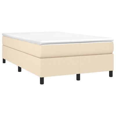 vidaXL Boxspringbett mit Matratze Creme 120x200 cm Stoff