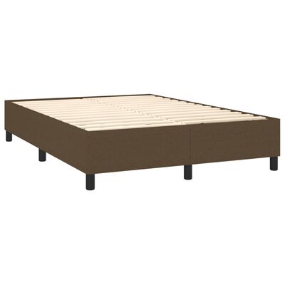 vidaXL Boxspringbett mit Matratze & LED Dunkelbraun 140x190 cm Stoff