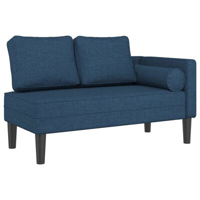 vidaXL Chaiselongue mit Kissen Blau Stoff