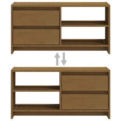 vidaXL TV-Schrank Honigbraun 80x31x39 cm Massivholz Kiefer