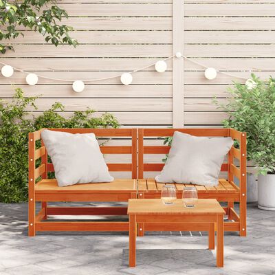 vidaXL Garten-Ecksofas 2 Stk. Wachsbraun 70x70x67 cm Massivholz Kiefer