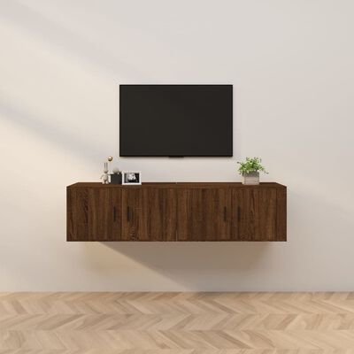 vidaXL TV-Wandschränke 2 Stk. Braun Eichen-Optik 80x34,5x40 cm