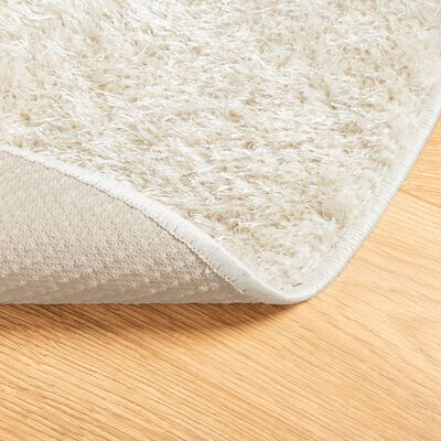 vidaXL Teppich ISTAN Hochflor Glänzend Creme Ø 160 cm